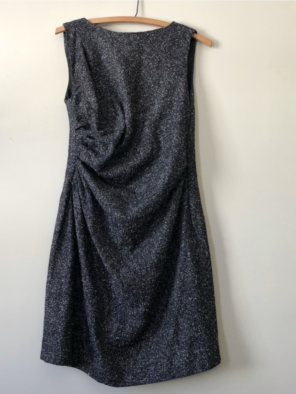 Valentino Black Sparkle Asymmetrical Sheath Dress